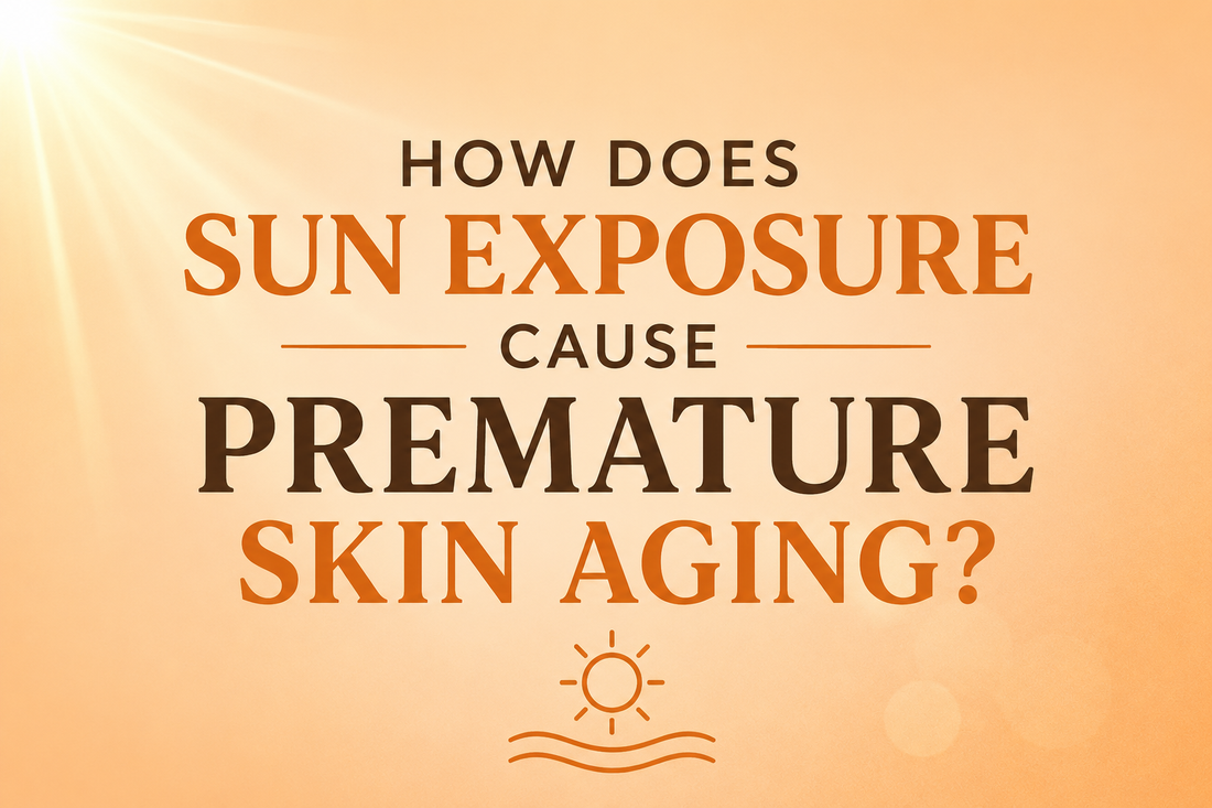How sun exposure causes premature skin aging by damaging collagen, causing wrinkles, dark spots, and photoaging